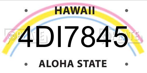 4DI7845 Hawaii License Plate