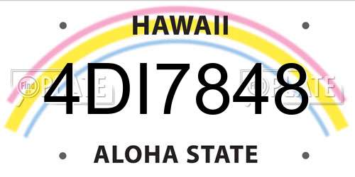 4DI7848 Hawaii License Plate