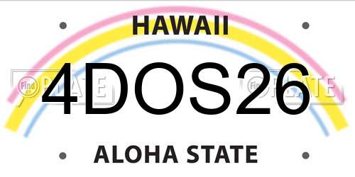 4DOS26 Hawaii License Plate