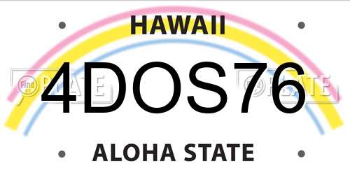 4DOS76 Hawaii License Plate