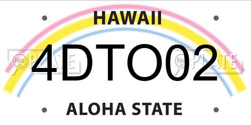 4DTO02 Hawaii License Plate