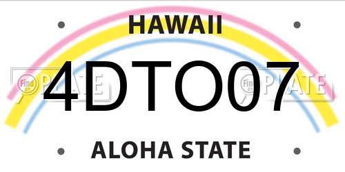 4DTO07 Hawaii License Plate