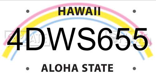 4DWS655 Hawaii License Plate