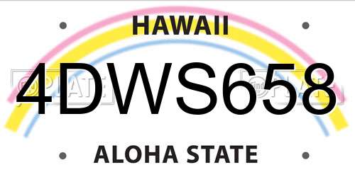 4DWS658 Hawaii License Plate