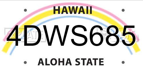 4DWS685 Hawaii License Plate