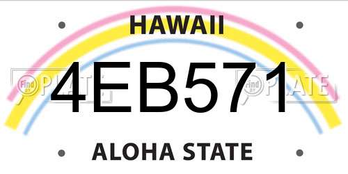 4EB571 Hawaii License Plate