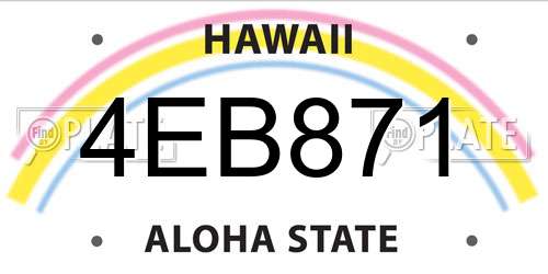 4EB871 Hawaii License Plate