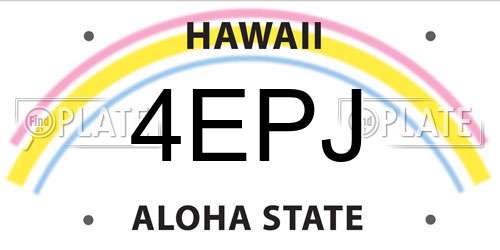 4EPJ Hawaii License Plate