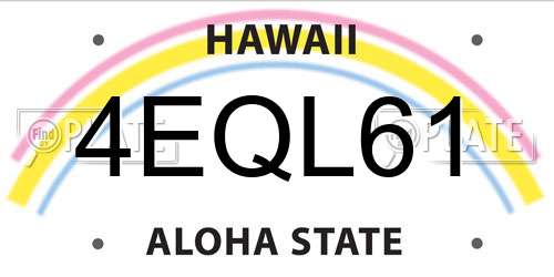 4EQL61 Hawaii License Plate