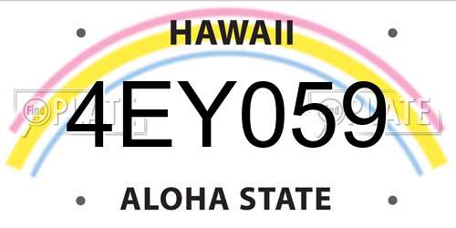 4EY059 Hawaii License Plate