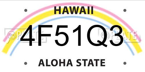 4F51Q3 Hawaii License Plate