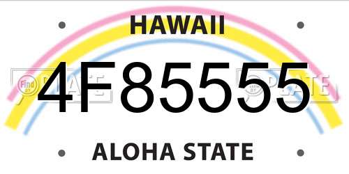 4F85555 Hawaii License Plate