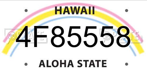 4F85558 Hawaii License Plate