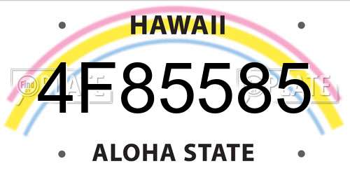 4F85585 Hawaii License Plate