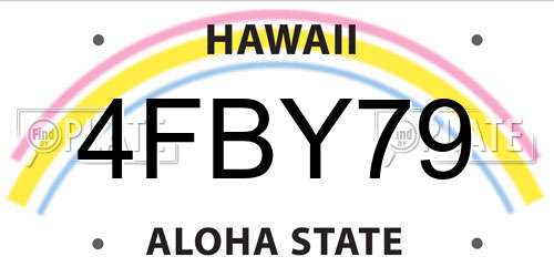 4FBY79 Hawaii License Plate