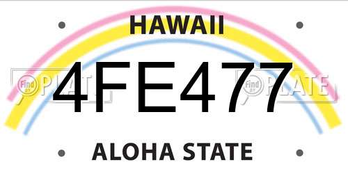 4FE477 Hawaii License Plate