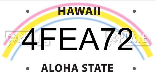 4FEA72 Hawaii License Plate