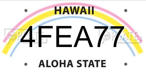 4FEA77 Hawaii License Plate