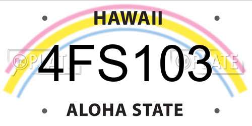 4FS103 Hawaii License Plate