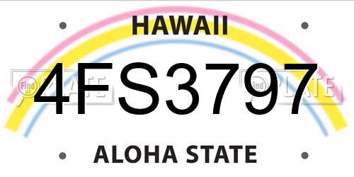 4FS3797 Hawaii License Plate
