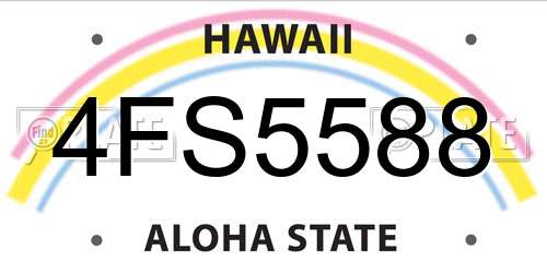 4FS5588 Hawaii License Plate