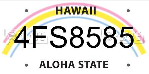 4FS8585 Hawaii License Plate