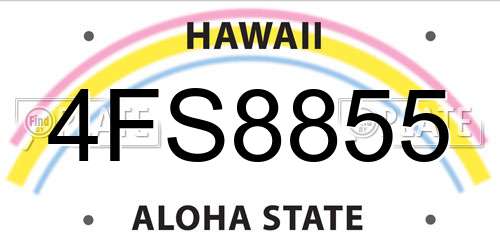 4FS8855 Hawaii License Plate