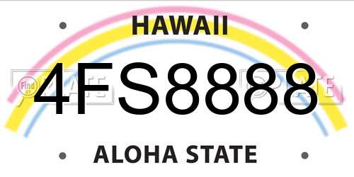 4FS8888 Hawaii License Plate