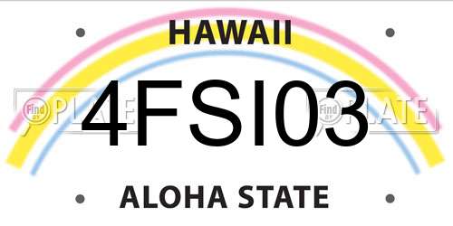 4FSI03 Hawaii License Plate