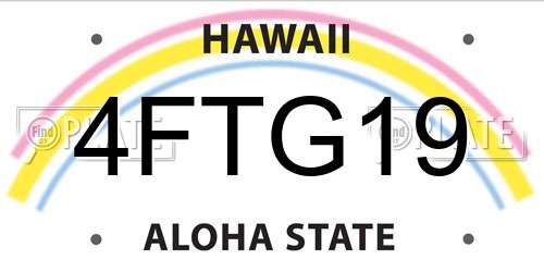 4FTG19 Hawaii License Plate