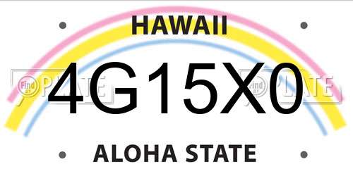 4G15X0 Hawaii License Plate