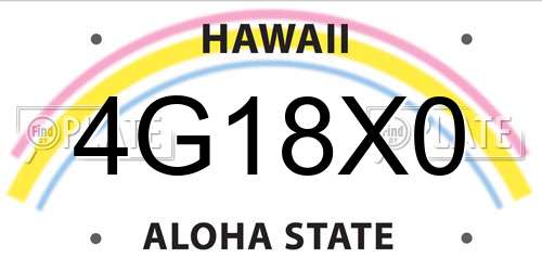 4G18X0 Hawaii License Plate
