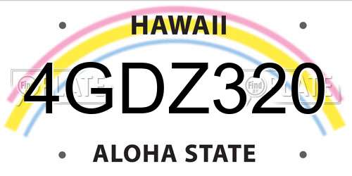 4GDZ320 Hawaii License Plate