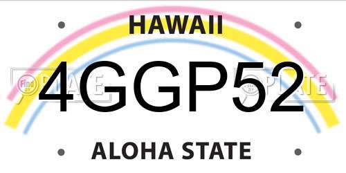 4GGP52 Hawaii License Plate