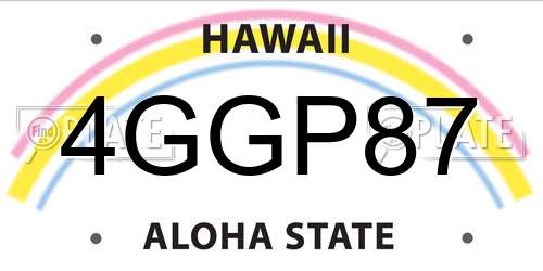 4GGP87 Hawaii License Plate