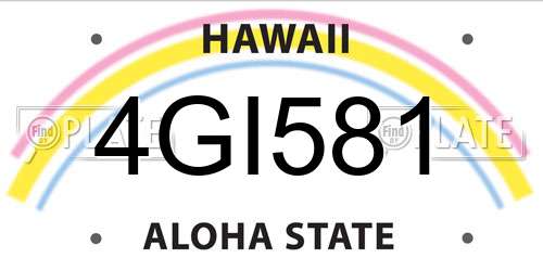 4GI581 Hawaii License Plate