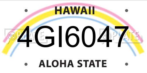 4GI6047 Hawaii License Plate