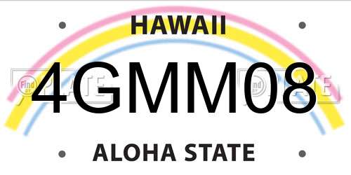 4GMM08 Hawaii License Plate