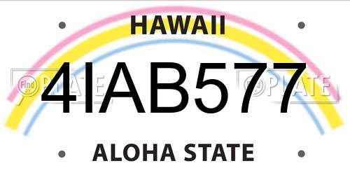 4IAB577 Hawaii License Plate
