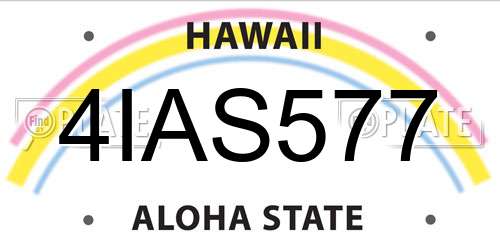 4IAS577 Hawaii License Plate