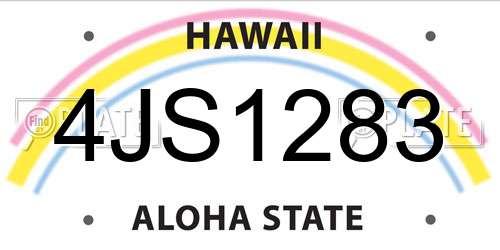 4JS1283 Hawaii License Plate