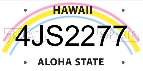 4JS2277 Hawaii License Plate