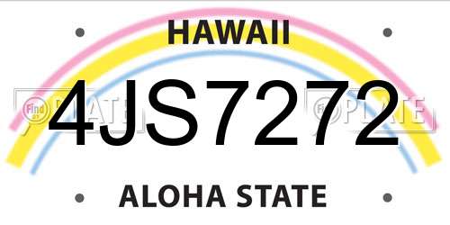 4JS7272 Hawaii License Plate