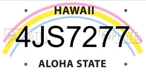 4JS7277 Hawaii License Plate
