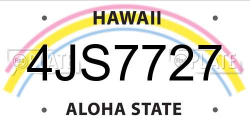 4JS7727 Hawaii License Plate