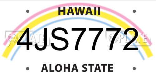 4JS7772 Hawaii License Plate