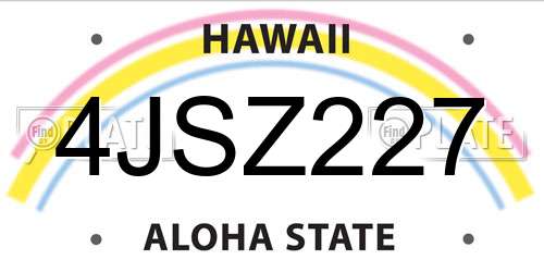 4JSZ227 Hawaii License Plate