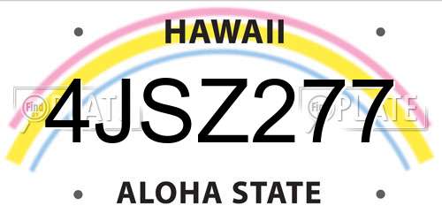 4JSZ277 Hawaii License Plate