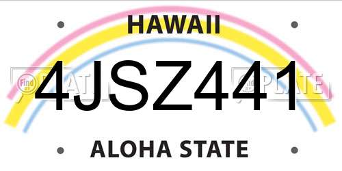4JSZ441 Hawaii License Plate
