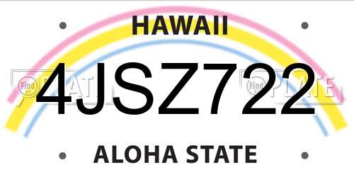 4JSZ722 Hawaii License Plate